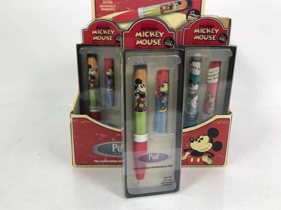 New Walt Disney's Mickey Mouse Collectible POD Pens Limited Edition Individually Numbered With Merchandiser Store Display - 12 Pens Total With Store Display [Photo 13]