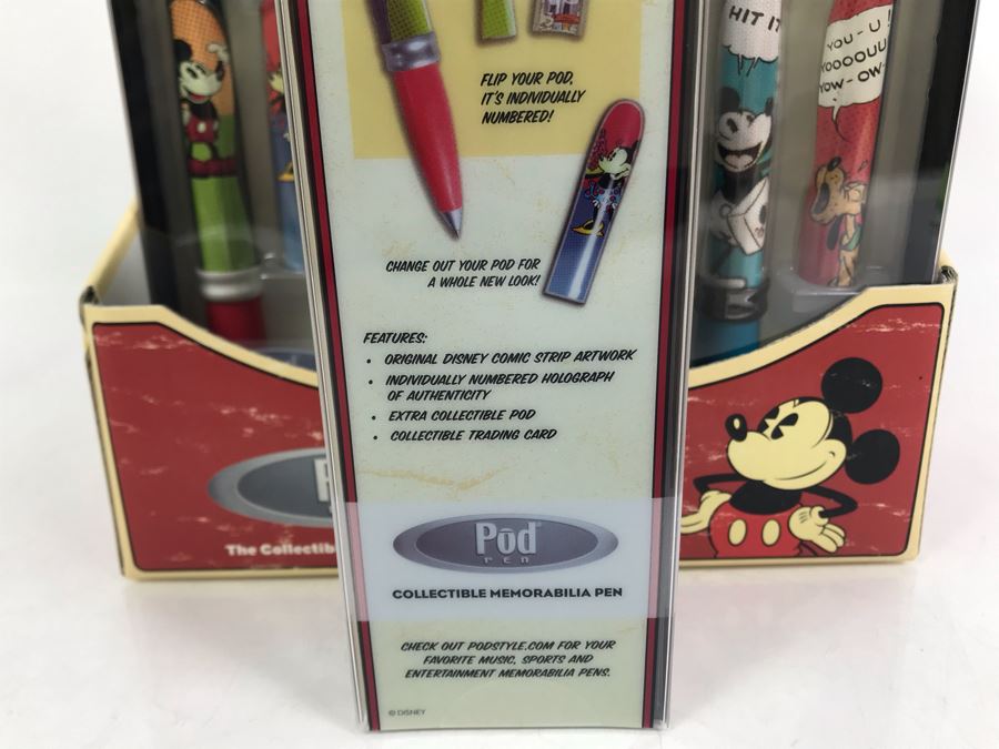 New Walt Disney's Mickey Mouse Collectible POD Pens Limited Edition Individually Numbered With Merchandiser Store Display - 12 Pens Total With Store Display [Photo 20]