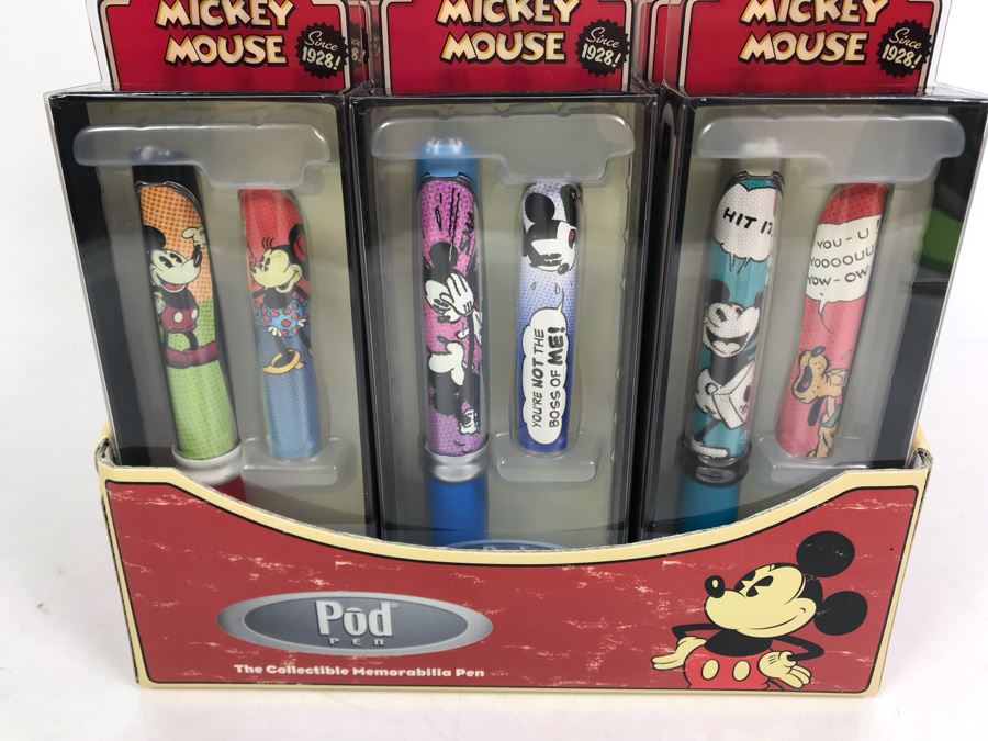 New Walt Disney's Mickey Mouse Collectible POD Pens Limited Edition Individually Numbered With Merchandiser Store Display - 12 Pens Total With Store Display [Photo 6]