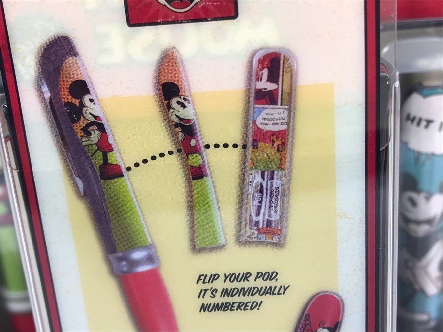 New Walt Disney's Mickey Mouse Collectible POD Pens Limited Edition Individually Numbered With Merchandiser Store Display - 12 Pens Total With Store Display [Photo 19]