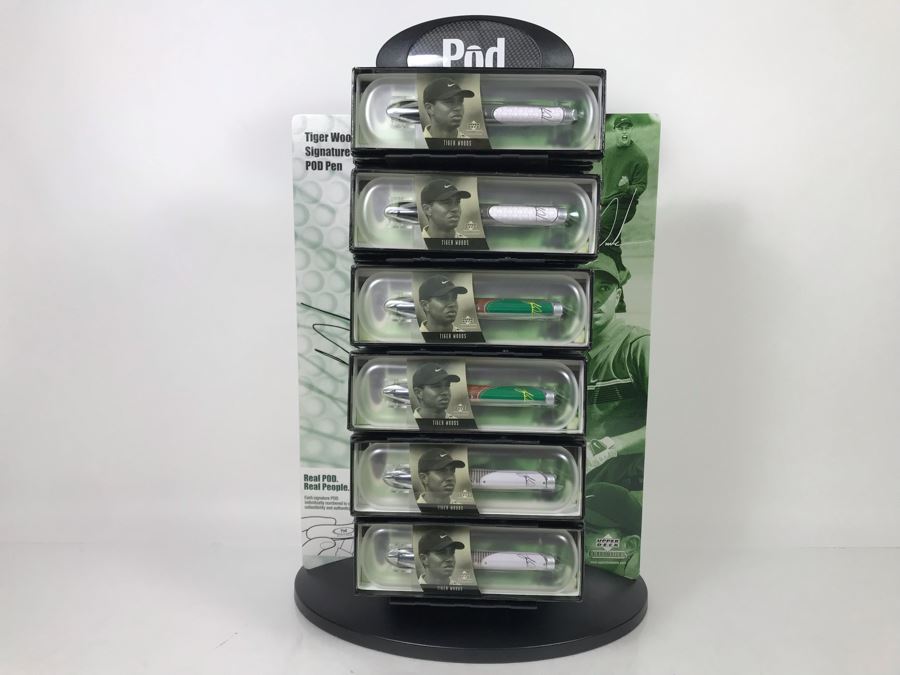 New Tiger Woods Upper Deck Collectibles POD Pens Individually Numbered With Merchandiser Store Display - 24 Pens Total With Store Display [Photo 3]