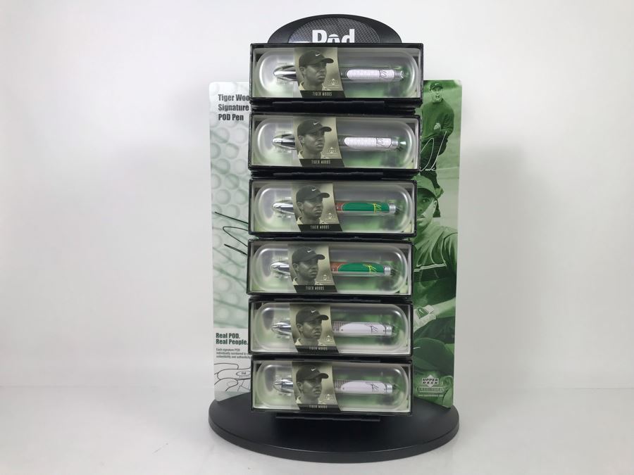 New Tiger Woods Upper Deck Collectibles POD Pens Individually Numbered With Merchandiser Store Display - 24 Pens Total With Store Display [Photo 2]