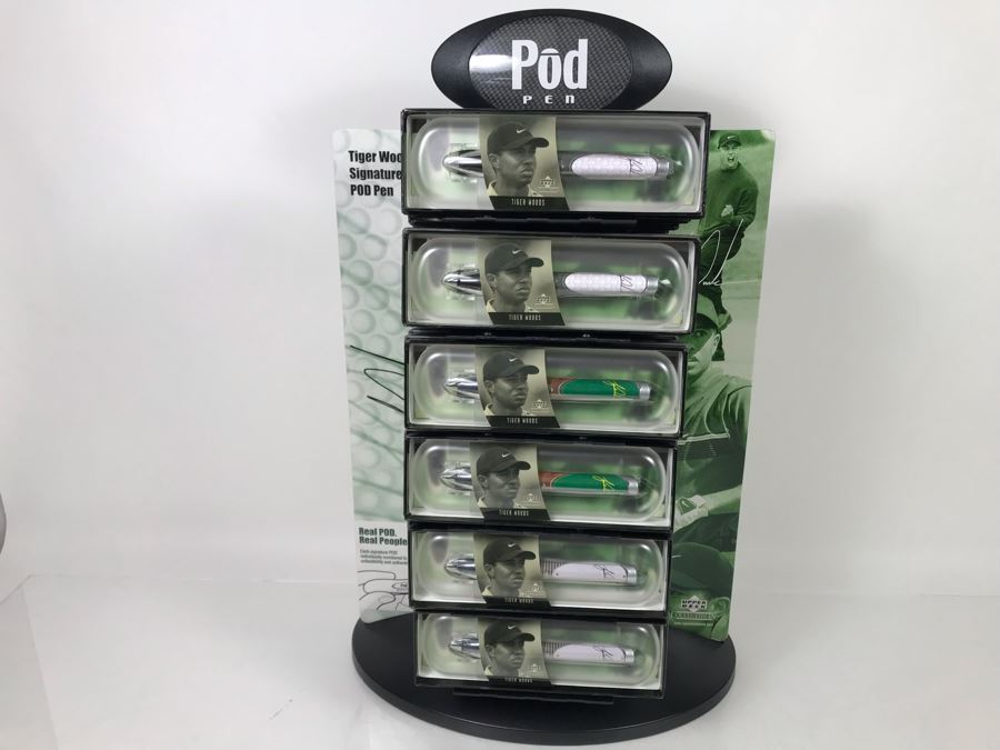 New Tiger Woods Upper Deck Collectibles POD Pens Individually Numbered With Merchandiser Store Display - 24 Pens Total With Store Display [Photo 11]