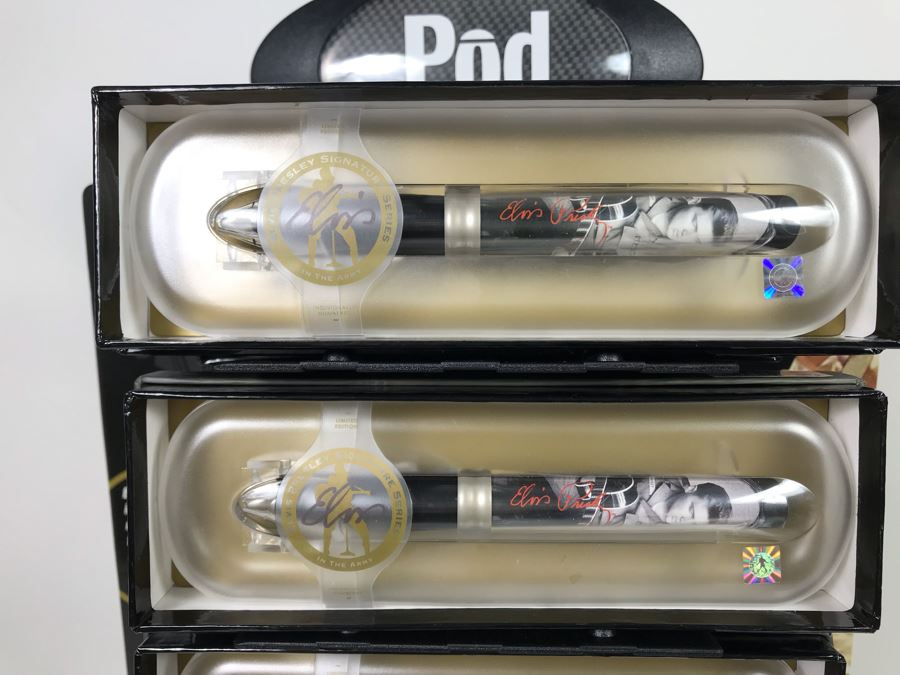 New Elvis Presley Collectible POD Pens Individually Numbered With Merchandiser Store Display - 24 Pens Total With Store Display [Photo 14]