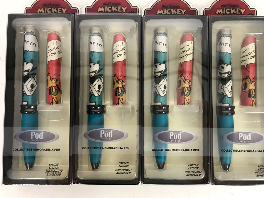 New Walt Disney's Mickey Mouse Collectible POD Pens Limited Edition Individually Numbered - 4 Pens [Photo 3]
