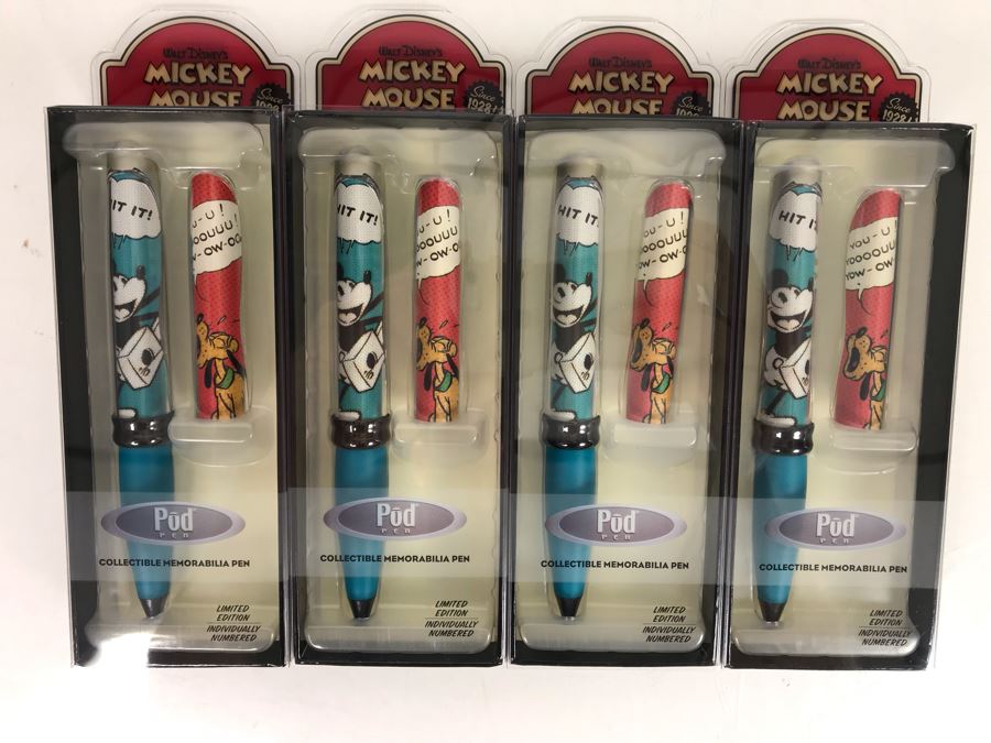 New Walt Disney's Mickey Mouse Collectible POD Pens Limited Edition Individually Numbered - 4 Pens [Photo 2]