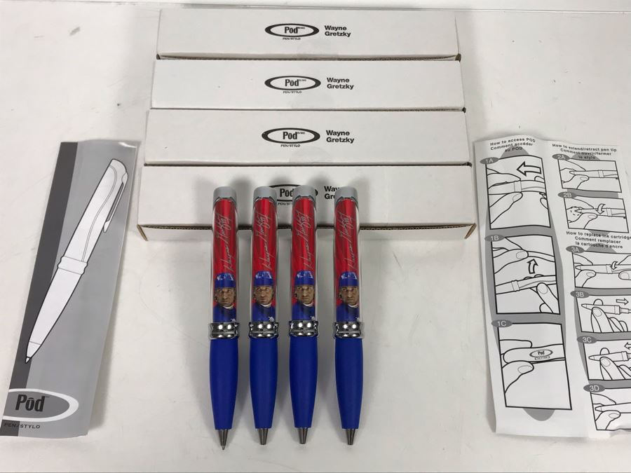 New Wayne Gretzky Collectible POD Pens Limited Edition Individually Numbered - 4 Pens [Photo 2]