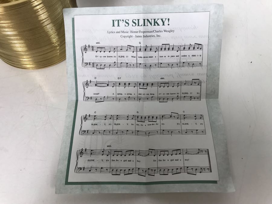 Gold Edition 50th Anniversary Slinky 1945-1995 With Wooden Box [Photo 8]