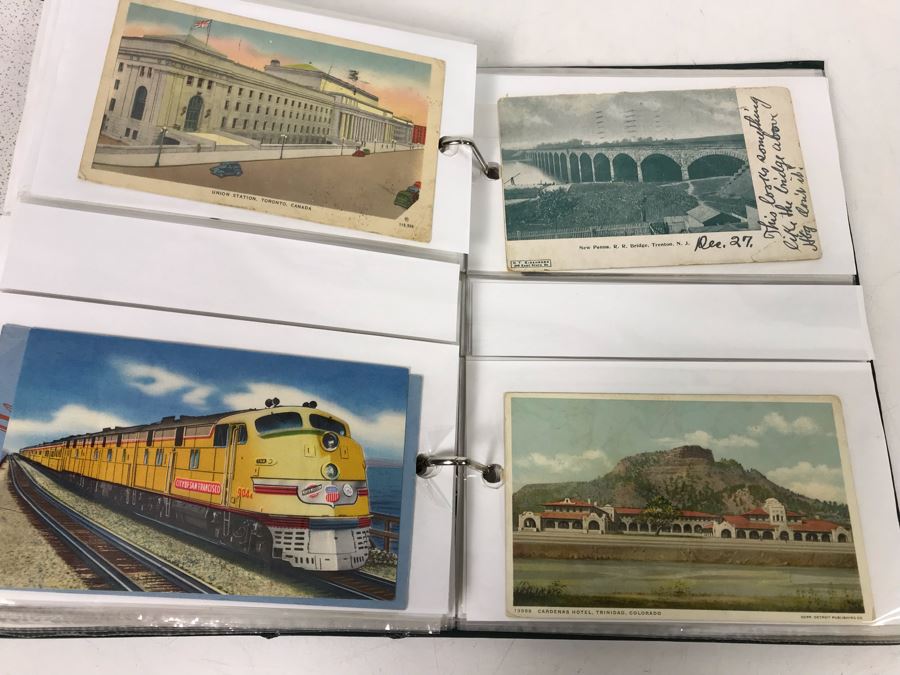 (2) Binders Filled With Over 110 Vintage Antique Railroad Postcards - Some Postmarked With Stamps [Photo 21]