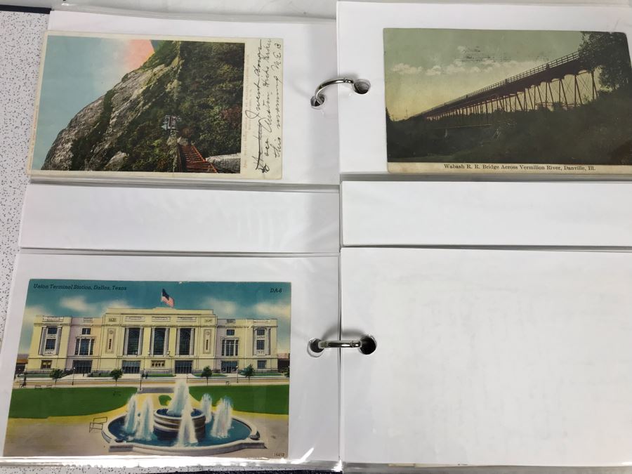 (2) Binders Filled With Over 110 Vintage Antique Railroad Postcards - Some Postmarked With Stamps [Photo 10]