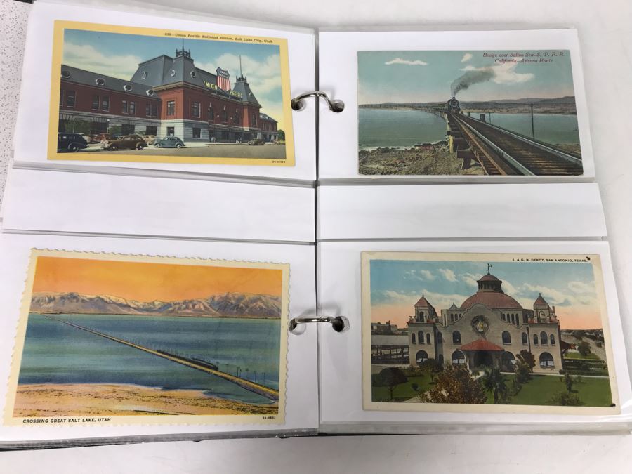 (2) Binders Filled With Over 110 Vintage Antique Railroad Postcards - Some Postmarked With Stamps [Photo 19]