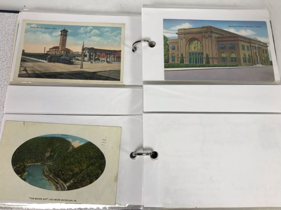 (2) Binders Filled With Over 110 Vintage Antique Railroad Postcards - Some Postmarked With Stamps [Photo 11]