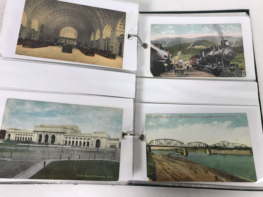(2) Binders Filled With Over 110 Vintage Antique Railroad Postcards - Some Postmarked With Stamps [Photo 22]