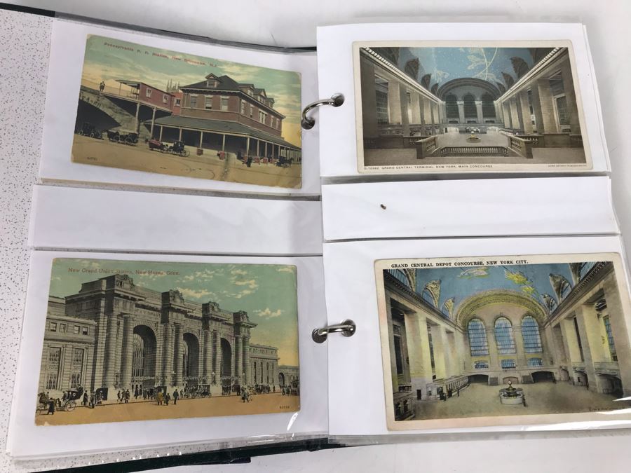 (2) Binders Filled With Over 110 Vintage Antique Railroad Postcards - Some Postmarked With Stamps [Photo 17]