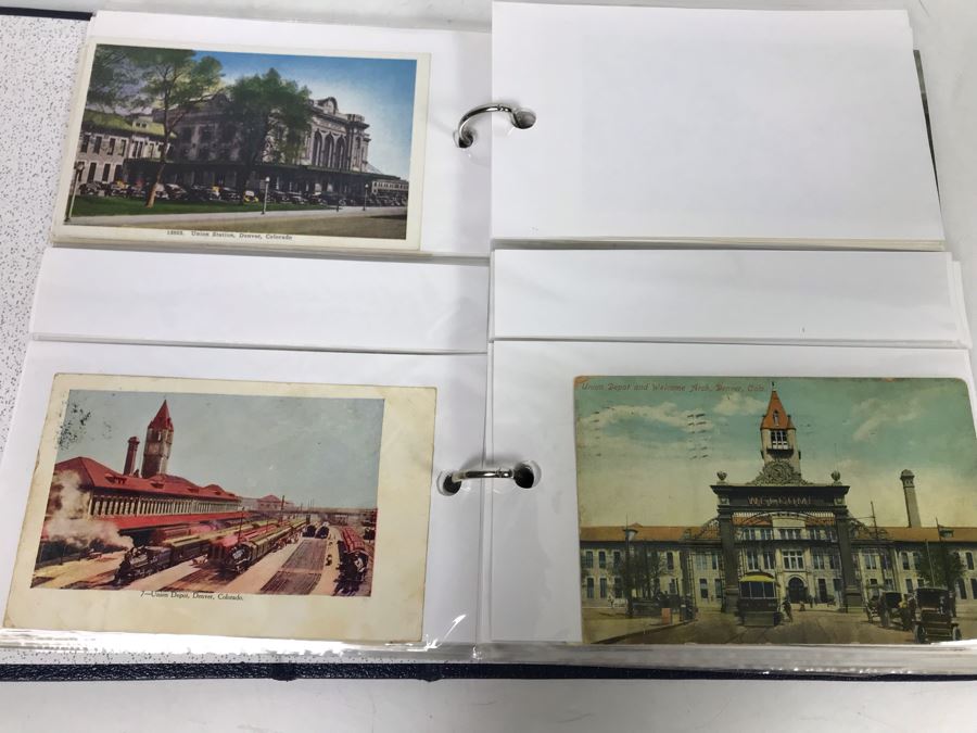(2) Binders Filled With Over 110 Vintage Antique Railroad Postcards - Some Postmarked With Stamps [Photo 12]