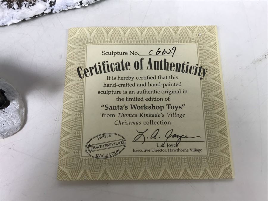 (3) Thomas Kinkade Hawthorne Village Limited Edition Villages - Sealed Lamplight Village School, Santa's Workshop Toys, Wiltshire Pastry Shop [Photo 12]