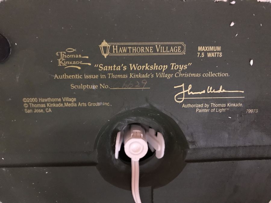 (3) Thomas Kinkade Hawthorne Village Limited Edition Villages - Sealed Lamplight Village School, Santa's Workshop Toys, Wiltshire Pastry Shop [Photo 15]