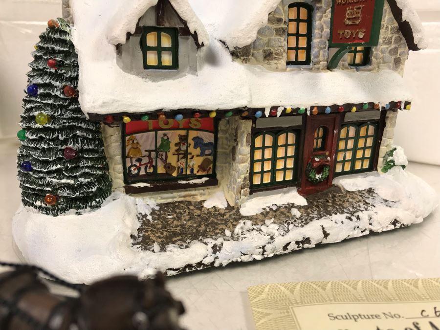 (3) Thomas Kinkade Hawthorne Village Limited Edition Villages - Sealed Lamplight Village School, Santa's Workshop Toys, Wiltshire Pastry Shop [Photo 4]