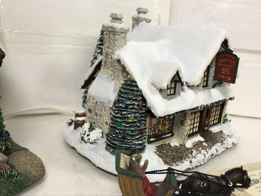(3) Thomas Kinkade Hawthorne Village Limited Edition Villages - Sealed Lamplight Village School, Santa's Workshop Toys, Wiltshire Pastry Shop [Photo 6]