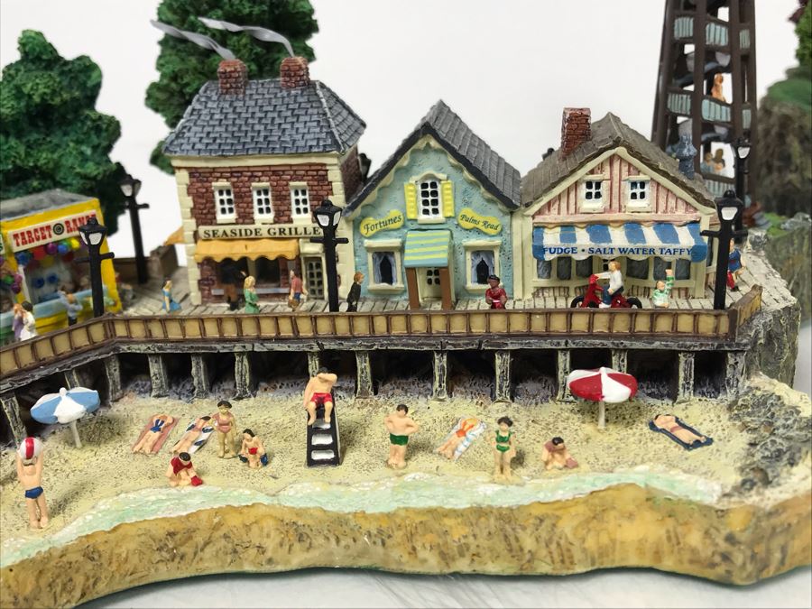 Large Danbury Mint Lighthouse Point By Colin Gough 4-Piece Sculpture Display With Box [Photo 12]