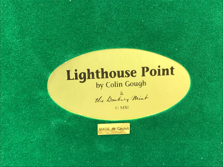 Large Danbury Mint Lighthouse Point By Colin Gough 4-Piece Sculpture Display With Box [Photo 19]