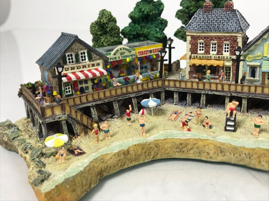 Large Danbury Mint Lighthouse Point By Colin Gough 4-Piece Sculpture Display With Box [Photo 11]