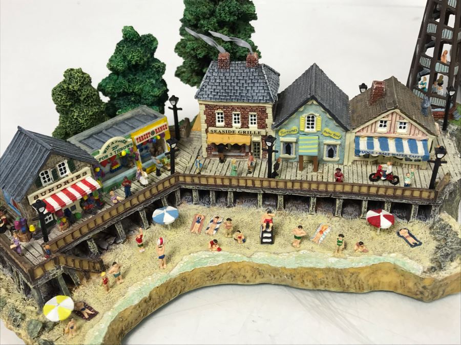 Large Danbury Mint Lighthouse Point By Colin Gough 4-Piece Sculpture Display With Box [Photo 13]