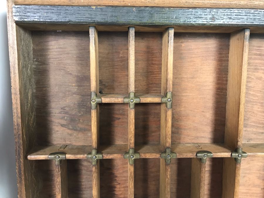 (2) Vintage Hanging Printer Drawers Letterpress Trays Wall Display - One With Disneyland Price Tag 32 X 17 And 17 X 10 [Photo 4]