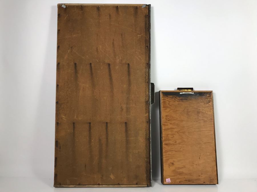 (2) Vintage Hanging Printer Drawers Letterpress Trays Wall Display - One With Disneyland Price Tag 32 X 17 And 17 X 10 [Photo 8]