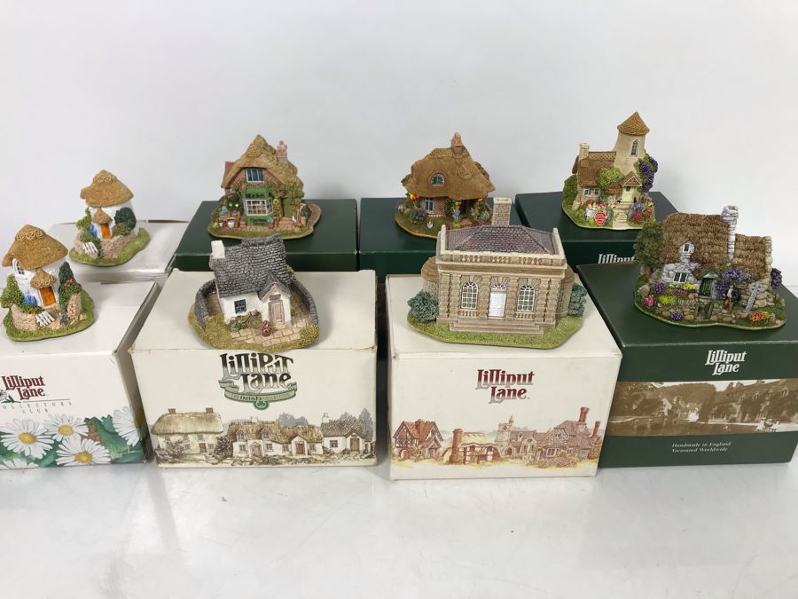 (8) Lilliput Lane Cottages With Boxes
