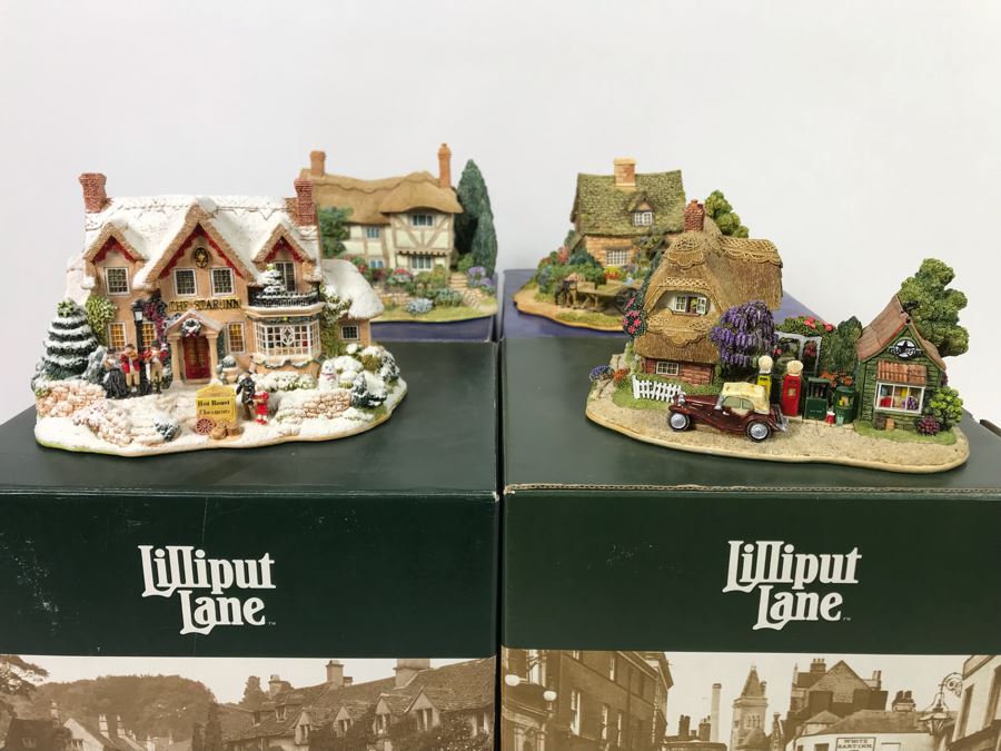 (4) Lilliput Lane Cottages With Boxes [Photo 2]