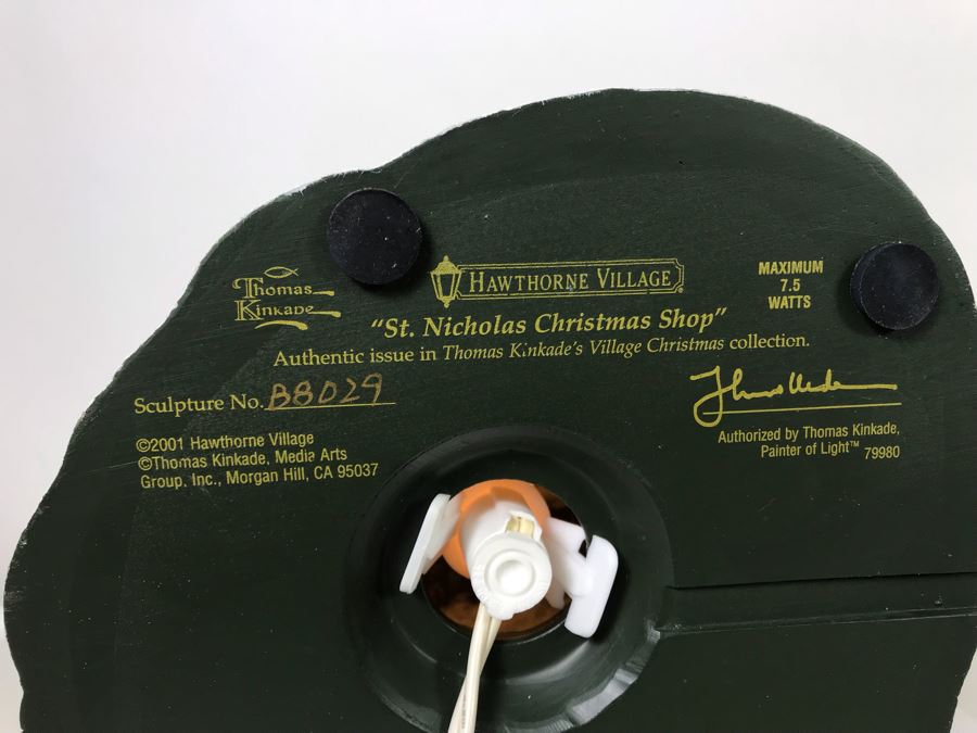 (2) Thomas Kinkade Hawthorne Village Limited Edition Lighted Villages - St. Nicholas Christmas Shop And From The Heart Gifts [Photo 12]