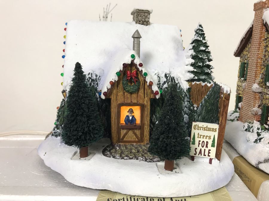 (2) Thomas Kinkade Hawthorne Village Limited Edition Lighted Villages - St. Nicholas Christmas Shop And From The Heart Gifts [Photo 4]
