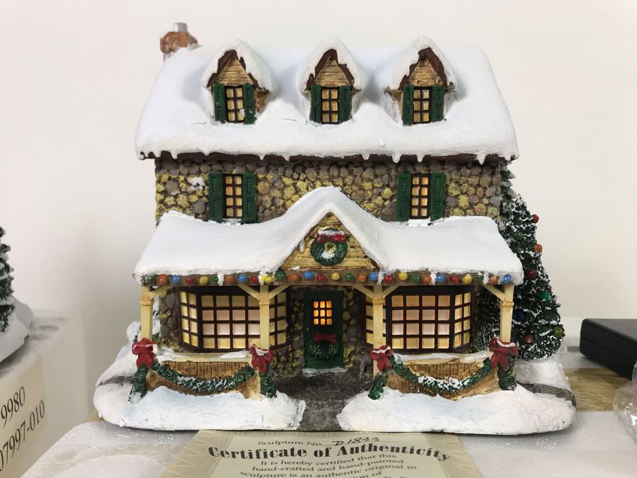 (2) Thomas Kinkade Hawthorne Village Limited Edition Lighted Villages ...