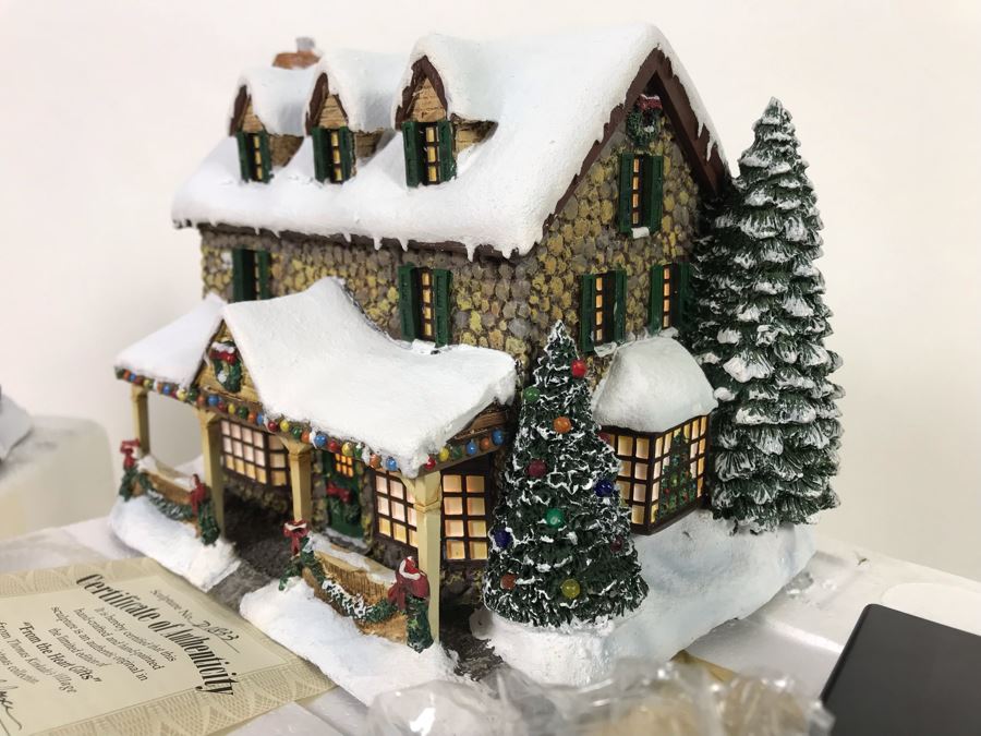 (2) Thomas Kinkade Hawthorne Village Limited Edition Lighted Villages - St. Nicholas Christmas Shop And From The Heart Gifts [Photo 9]