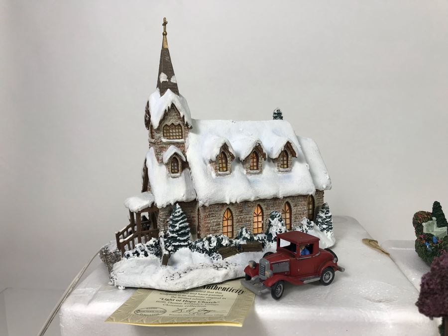 (3) Thomas Kinkade Hawthorne Village Limited Edition Figurines [Photo 3]