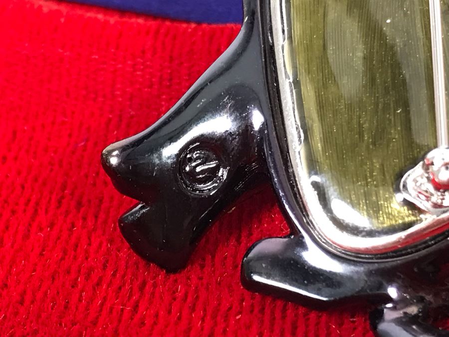 Swarovski Crystal Cat Pin Brooch And Swarovski Cufflinks With Box [Photo 12]