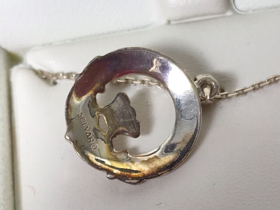 New Sterling Silver Connemara Marble Irish Claddagh Pendant With Sterling Silver Chain By Solvar Retails $97 [Photo 6]