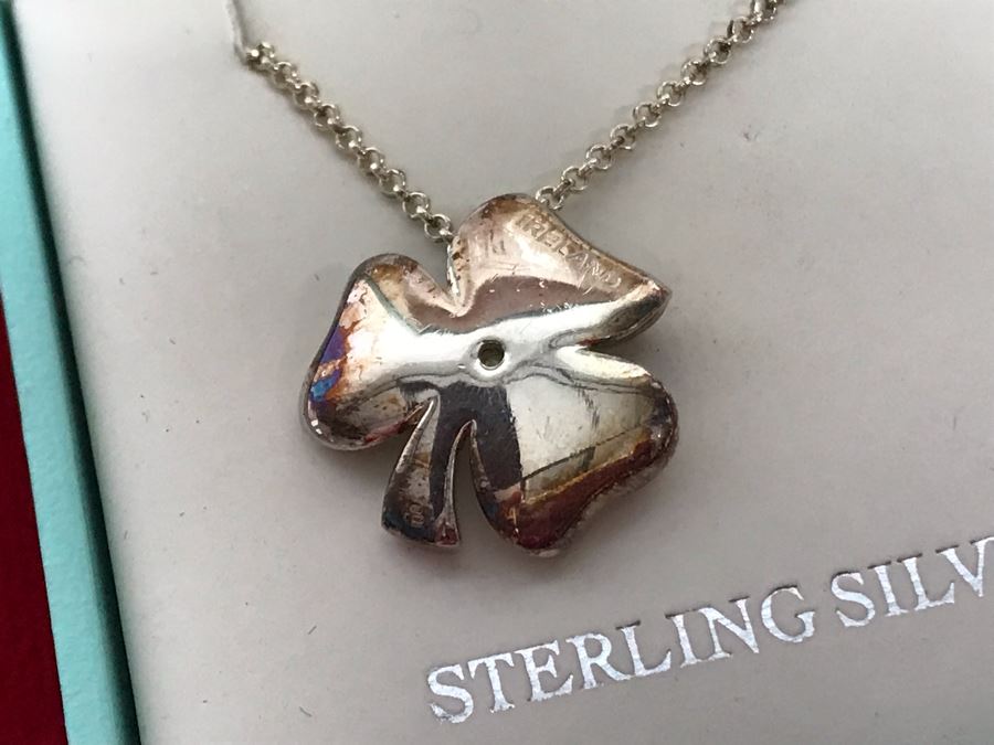 New Sterling Silver Shamrock Pendant With Sterling Silver Chain Failte Crafted By Solvar Retails $128 [Photo 6]