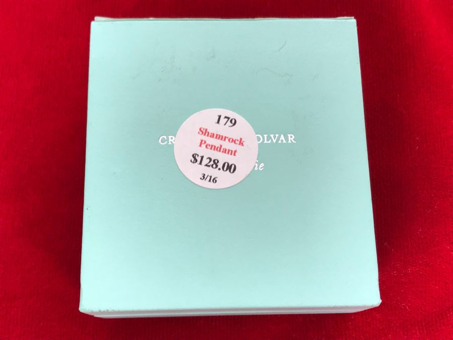 New Sterling Silver Shamrock Pendant With Sterling Silver Chain Failte Crafted By Solvar Retails $128 [Photo 8]