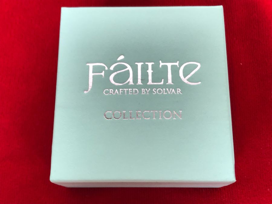 New Sterling Silver Shamrock Pendant With Sterling Silver Chain Failte Crafted By Solvar Retails $128 [Photo 7]