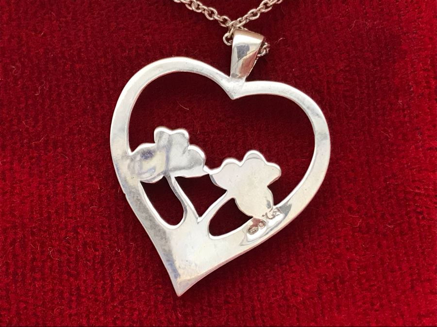 New Sterling Silver Heart Of Shamrocks Pendant With Sterling Silver Chain By Barry Doyle Design Retails $125 [Photo 5]