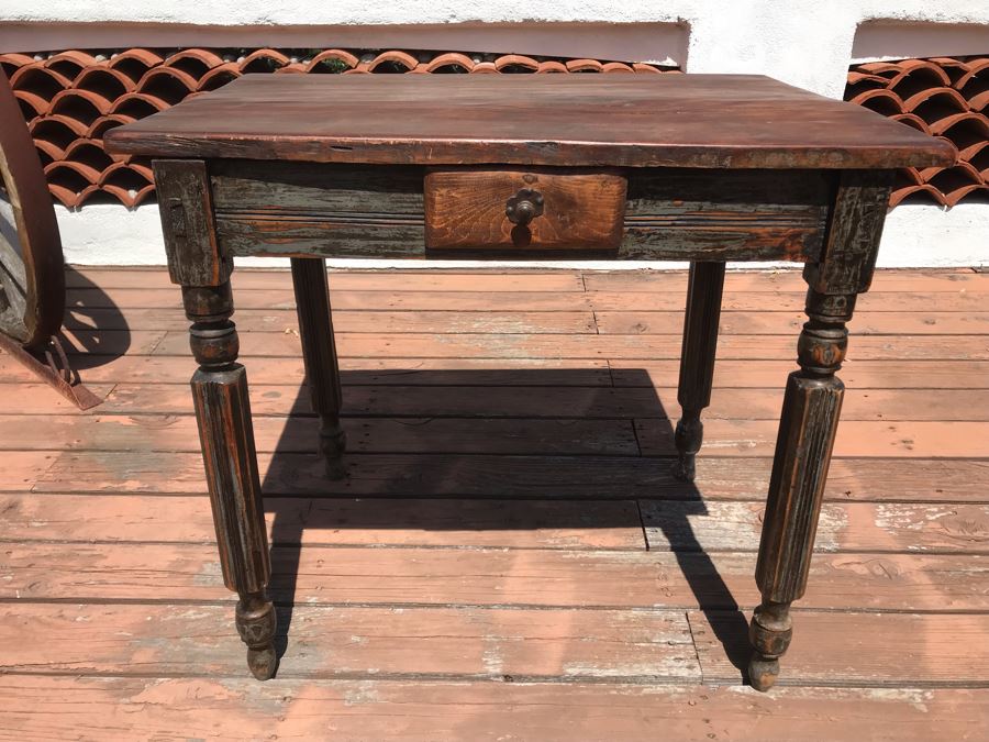 Primitive Shabby Chic Desk With Drawer 34.5W X 23D X 31.5H [Photo 1]