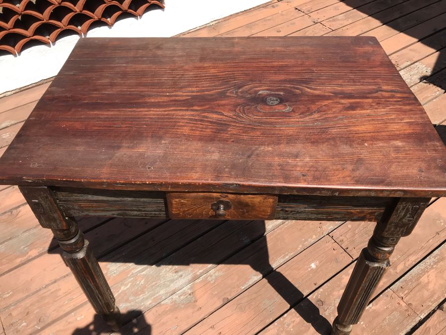 Primitive Shabby Chic Desk With Drawer 34.5W X 23D X 31.5H [Photo 9]