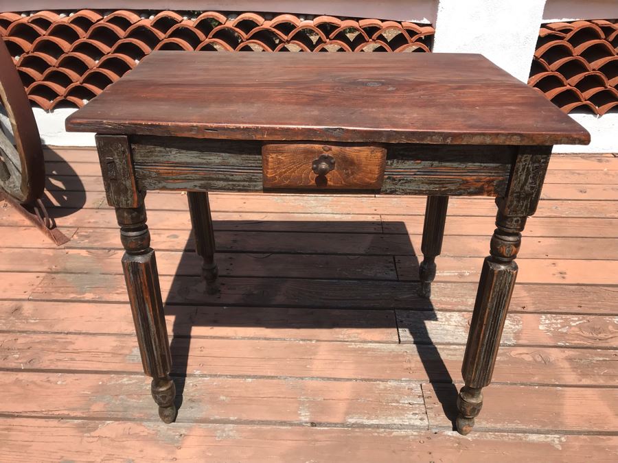 Primitive Shabby Chic Desk With Drawer 34.5W X 23D X 31.5H [Photo 2]