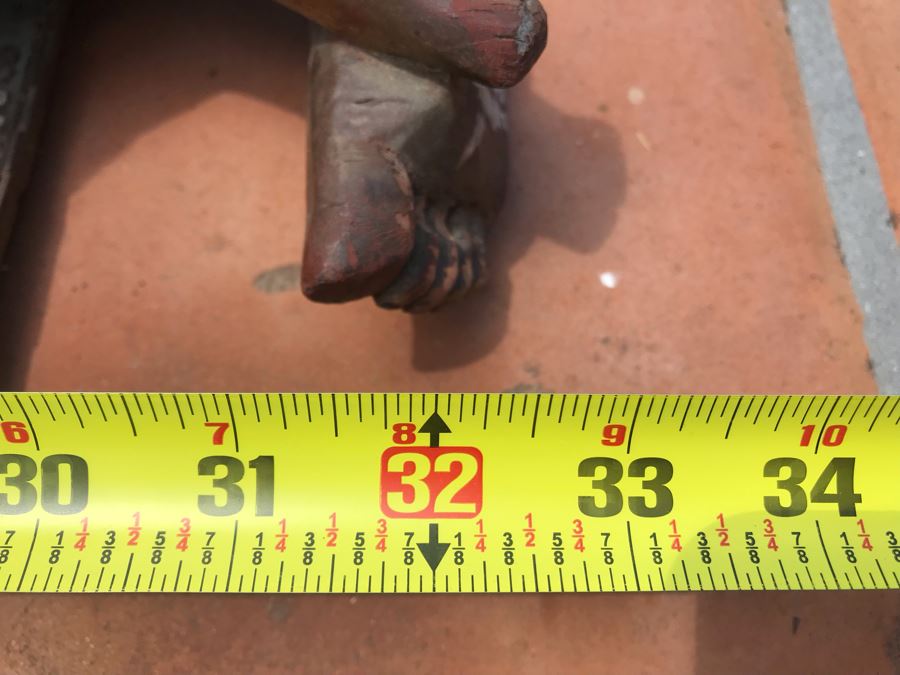 Vintage Carved Wooden Gilded Buddha Sculpture Statute Lying Stance 32W X 12D X 9H [Photo 23]