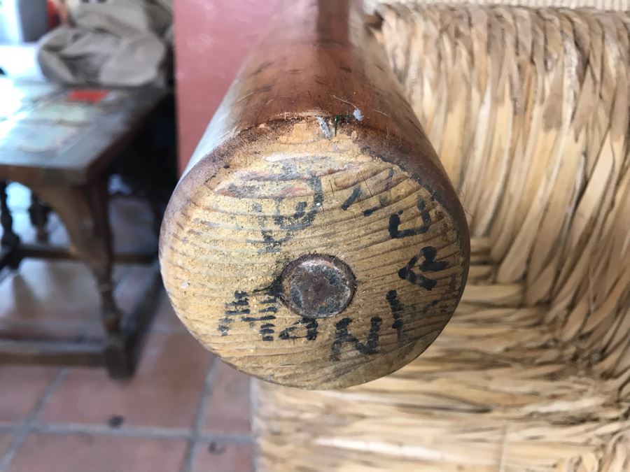 Oversized Ranch House Rush Seat Wooden Armchair [Photo 13]