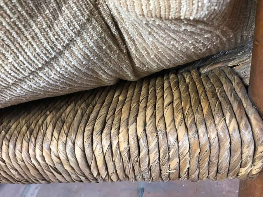 Oversized Ranch House Rush Seat Wooden Armchair [Photo 7]