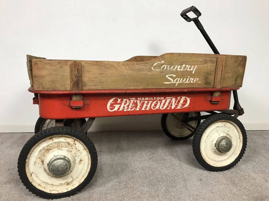 Vintage Hamilton Greyhound Pressed Steel Wagon 42W X 18D [Photo 2]