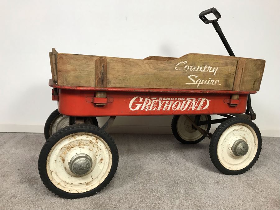 Vintage Hamilton Greyhound Pressed Steel Wagon 42W X 18D [Photo 3]